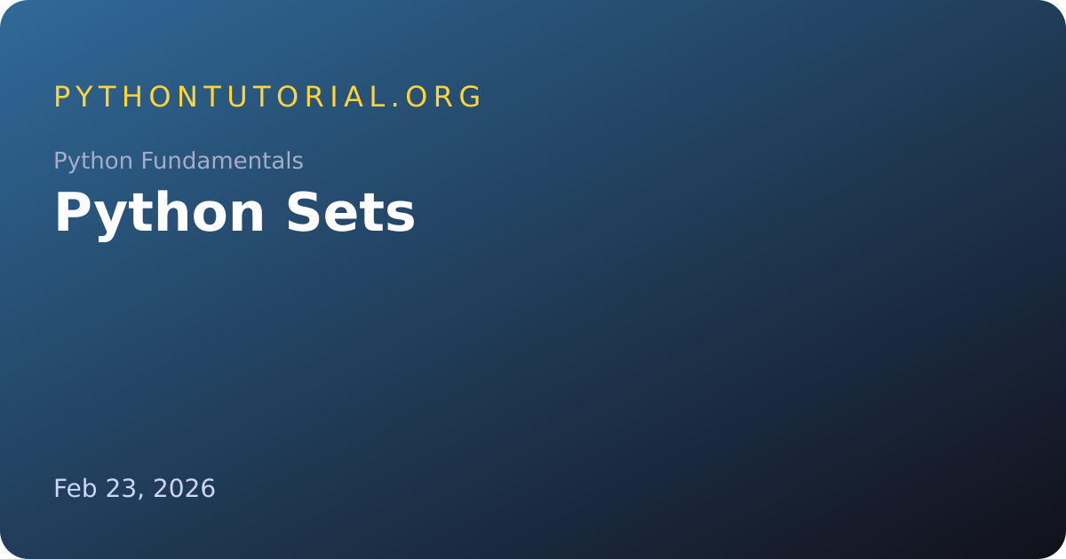 Python Sets | PythonTutorial.org